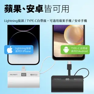 POLYBATT 雙頭快充直插式行動電源 台灣製 TypeC 行動充 無線 移動電源 口袋電源 充電寶 行充 RZ03