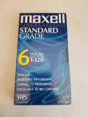 Maxell T-120 Standard Grade Video Cassette Tape VHS - 6 Hrs Recording Time NEW