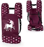 Bayer Design EasyCarry Doll Carrier Padded Adjustable Straps Bordeaux Pink Unicorn 62223AA