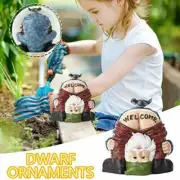 Welcome Gnome with Bird Statue Dwarf Resin Ornament Garden Outdoor Decor Gift AU