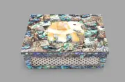 6"X4" Marble Box Jewelry Trinket Inlay Pietra Dura Mosaic Makrana paua shell