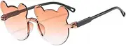 [LIUZHIPENG] Cartoon Bear Sunglasses for Kids Boys and Girls, Children Gradient Rimless Sun Glasses UV400 Protection Eyewear for Outdoor Beach Holiday Photography