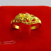 在飛比找蝦皮購物優惠-福山銀樓 純黃金戒指 9999 純金金​​飾品 玫瑰花戒指環