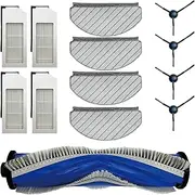 Replacement Parts Kit for ECOVACS DEEBOT N20 Plus, N20 Pro Plus, Yeedi C12, C12 Pro Plus Robot Vacuums: Includes 1 V-Shaped main Brush, 4 HEPA Filters, 4 Mop Pads, and 4 Side Brushes