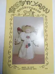 12" Candlestick Doll Angel Lace 116 Wood N Yarn Collectibles Craft Pattern UC FF