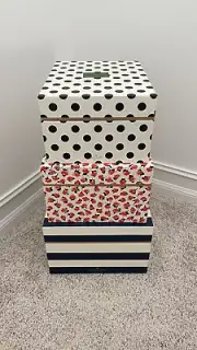 NEW Kate Spade Nesting 3 Box Set Stripes/Floral/Polkadot HTF Rare
