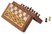 7" Magnetic Chess Set with Folding Board - Portable Chess Game Handmade in