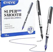 EYEYE Liquid Ink Rollerball Pens, 0.7mm Fine Point Tip, 12 Pack (6 Black 6 Blue) Rollerball Pens Quick Drying, Rolling Pen Smooth Writing for Journaling, Note Taking, Office and School Supplies