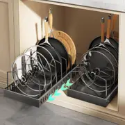 FOHOA 2PACK Pull Out Pots and Pans Organizer Under Cabinet - Black