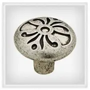 1-3/8" Augustine Decorative Knob Silver Hammered