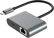 Ethernet Adapter | Smart USB C to Ethernet Adapter - Computer Network Supplies Peripherals for Monitor Projector Laptop Tablet