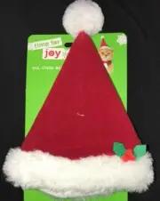 CHRISTMAS KITTY CAT MS CLAUS HAT red velvet white fur trim HOLLY BERRIES NEW NWT