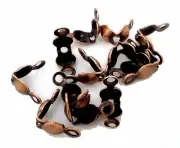 500 Antiqued Copper Plated Brass Jewelry Clam Shell Bead Tip Knot Covers 8x4mm