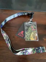 Atari Centipede Lanyard With Badge ID Ticket Holder & Charm NEW!