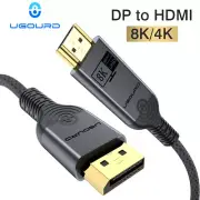 8K 60Hz DP 1.4 to HDMI-Compatib Cable 4K Displayport to HDMI Cable Audio Video C