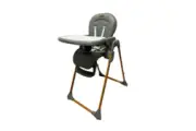 Adjustable High Chair with 5-Point Harness & Dual Tray - Dark Grey