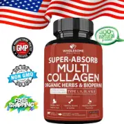 MULTI COLLAGEN PEPTIDES + Type I, II, III, V, X Max Strength Skin Hair 90 Caps