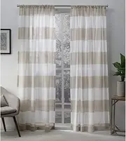 Exclusive Home Curtains Darma Light Filtering Semi-Sheer Linen Rod Pocket Curtain Panel Pair, 50x84, 2 Count