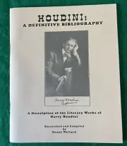 HOUDINI Bibliography compiled by MANNY WELTMAN (1991) 38 page booklet