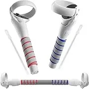 SAQICO 2 in 1 Long Arms & Handle Attachments Compatible with Oculus Quest 2 Hand Controllers, VR Gorilla Tag Long Arms/Stick Extension Grips for Meta Quest 2 Accessories for Beat Saber Golf Club Game