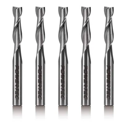 1/4 Shank x 1/4 in. Bit Cut Solid Carbide Spiral Router Bit (5-Pack)