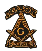 Mason For Life Embroidered Patch Iron/Sew-On Applique Freemasonry Lodge