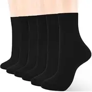 [ATBITER] Women's Thin Cotton Socks,Soft Cotton Bootie Socks Women Above Ankle Crew Socks (6-Pairs With Present Box)
