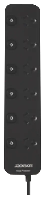 Jackson 6 Way Individually Switched Surge Protected Powerboard
