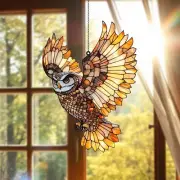 Flying Owl Acrylic Suncatcher Window Hanging, Owl Lover Gift, Home Decor