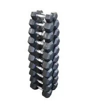 Rubber Hex Dumbbell Set - 10 Pairs (1kg - 10kg)