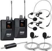 Dual UHF Wireless Microphone System Professional Cordless Portable Mic