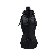 Black and Black Cup Lid Ultimate Foldable Silicone Water Bottle - Lightweight