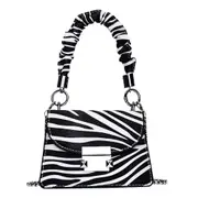 Youth Ladies Simple Versatile Bag Women Pleated Handle PU Leather Handbags Animal Pattern Shoulder Crossbody Bags