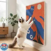 3-in-1 Sisal Cat Scratch Mat 23.6x15.7'', Wall and Floor Cat Scratcher Pad, P