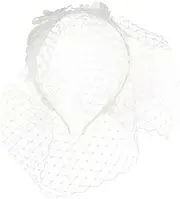 [Baluue] Mesh Lace Fascinator Headband with Veil and Rhinestone for Women Elegant Tea Party Accessory for Weddings Birthdays Cosplay and Special Occasions Chic Floral Design
