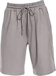 [Generic] Padded Cycling Shorts Women Elastic Waist Drawstring Basketball Shorts Belt