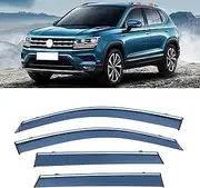4Pcs Car Wind Deflectors for Volkswagen for Tharu for Taos Mk1 2018, Side Window Ventilated Visors Rain Deflector