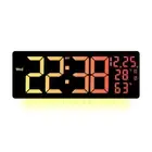 Temperature Display Digital Wall Clock with Adjustable Brightness Levels