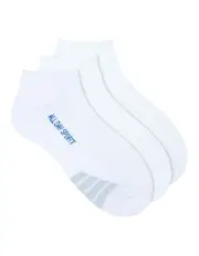 [All Day Socks] Cushioned Low Cut Socks 3 Pack in White