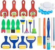 1Set Sponge Painting Brush DIY Art Craft Kit for Safe and Lightweight Paint Sponge Tools for Preschool Learning Creative Color Palette for Young Artists