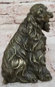 European-Made Lost Wax Method Bronze Statue Lifelike Cocker Spaniel by Williams