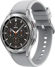 SAMSUNG Galaxy Watch4 Classic BT 46mm Smartwatch Stainless Steel Swivel Bezel Wellness Monitor Fitness Monitor Silver, metallic silver, 46 mm, Watch4 Classic
