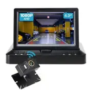 Wireless Backup Camera Monitor Set: Foldable Screen Display + HD 1080P Rear/F...