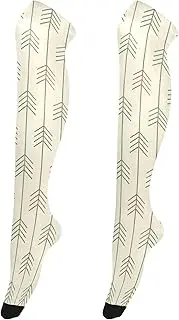 [Caihoyu] Women'S Knee High Socks Lightweight Long Knee High Socks Over Knee Thigh High Socks for Parties Christmas Geometric Trees, Christmas Geometric Trees