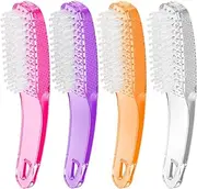 4 Pack Nail Cleaning Brushes, Plastic Handle Nail Scrubbing Brush Fingernail Brush with Soft Bristles Nail Manicure Dust Brush for Hand Toes Nail Home Garden Salon use