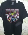 MARVEL'S BLACK T-SHIRT Black Widow, Ironman, Thor, Hulk, Spiderman Cap, Size XL