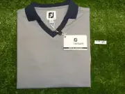 FootJoy Womens Stretch Lisle Open Collar Golf Shirt Navy Blue Small 26656