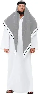 Smiffys 50802L Deluxe Fake Sheikh Costume, Men, White