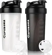 GIFUBOWA Shaker Bottles - 2 pack 28 oz Shake Cup for Protein Mixes or Powdered Drinks for Gym Sport Matte Black and White