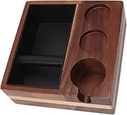 4 in 1 Espresso Knock Box, Wooden Tamping Station Coffee Knock Box Coffee Grounds Container Espresso Distributor Coffee Tamper Portafilter Coffee Accessories Organizer Box